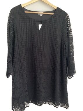 Avenue 14/16 Black Lace Overlay Tunic NEW - Retail $49
